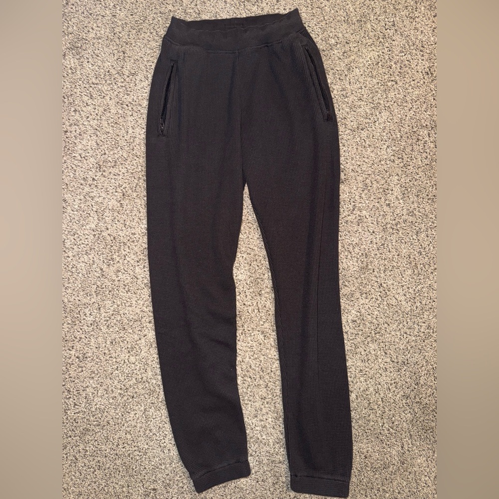 Skims Waffle Ribbed high rise Black Jogger Pants size XS